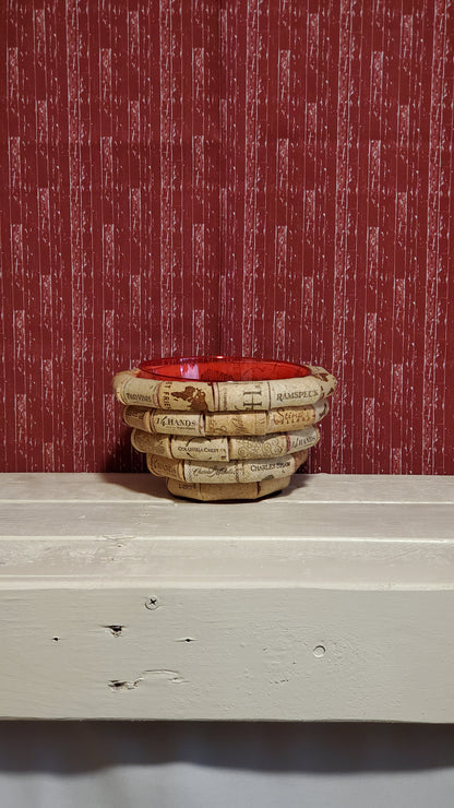 Red cork bowl