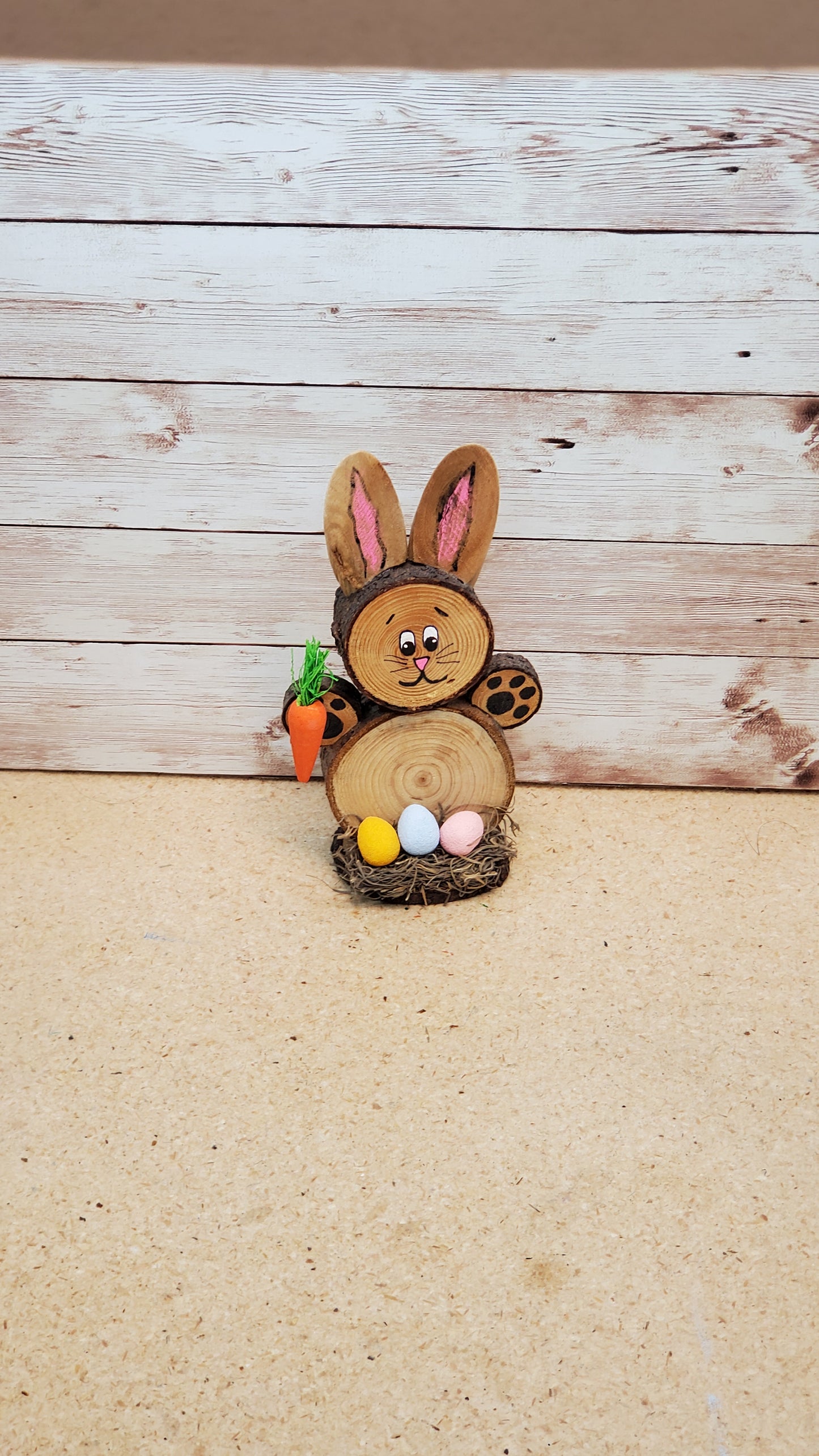 Wood round bunny