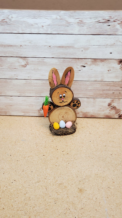 Wood round bunny