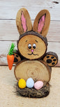 Wood round bunny