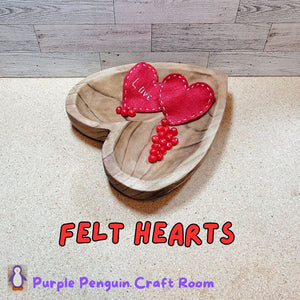 Felt heart pouch Purple Penguin Craft Room