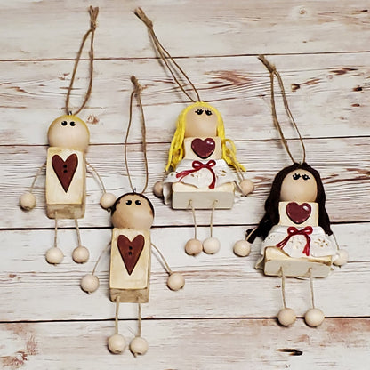 all for vday wood people ornaments